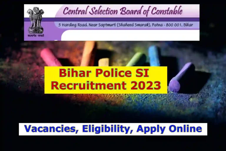 Bihar Police BPSSC Sub Inspector Recruitment 2023 Apply Online for 1275 SI Post